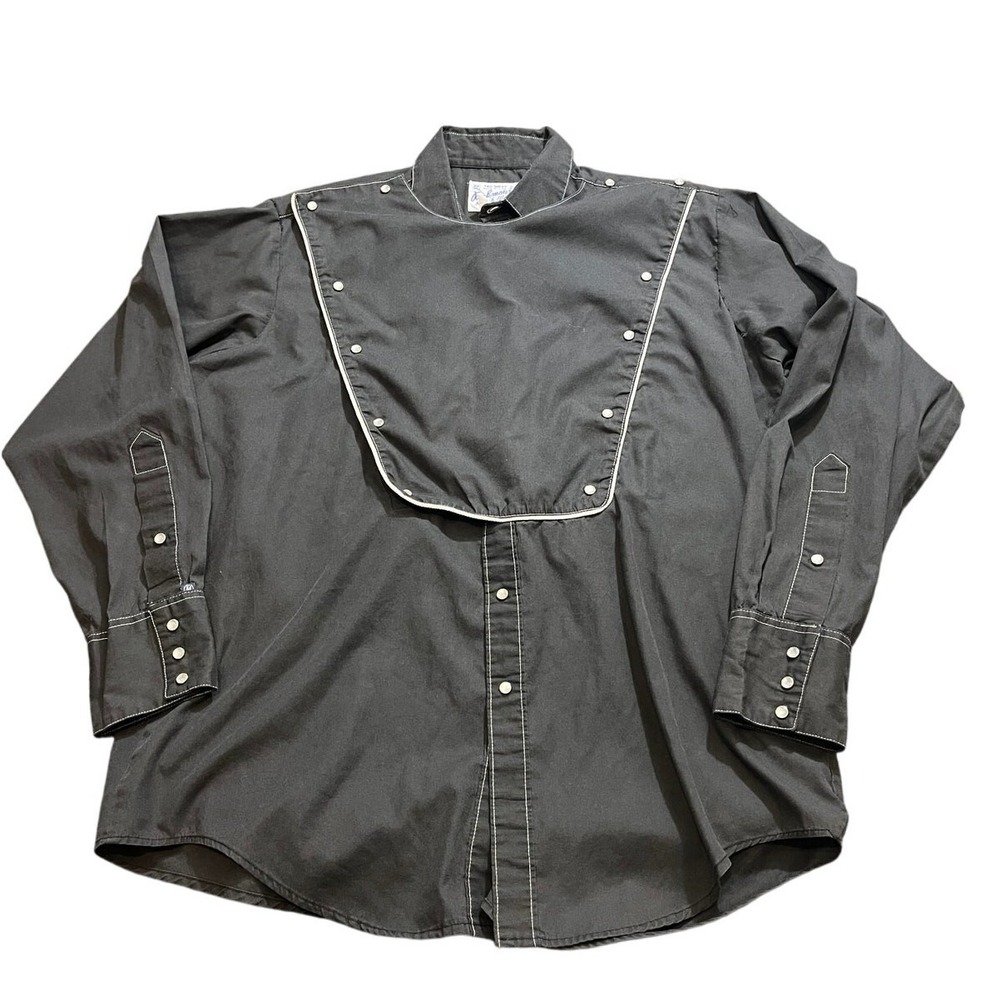Rockmount Ranch Wear Bib‎ Front Shirt Mens 16.5-M Cavalry Western Pearl Snap